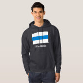 Freies Russland - Englisch - Weiße Flagge Hoodie (Vorne ganz)