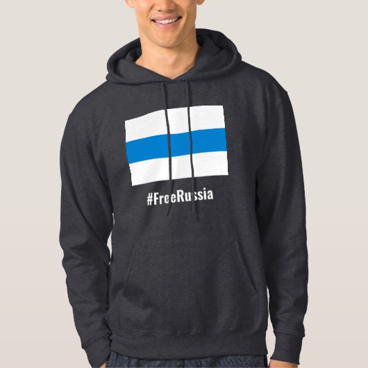 Freies Russland - Englisch - Weiße Flagge Hoodie (Vorderseite)