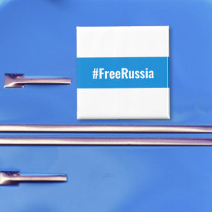 Freies Russland - Englisch - Weiße Flagge Magnet