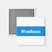 Freies Russland - Englisch - Weiße Flagge Magnet (Vorderseite/Rückseite)