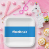 Freies Russland - Englisch - Weiße Flagge Pappteller (Party)