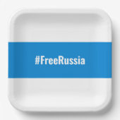 Freies Russland - Englisch - Weiße Flagge Pappteller (Vorderseite)