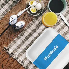 Freies Russland - Englisch - Weiße Flagge Pappteller