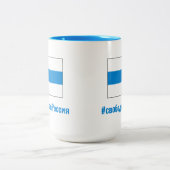 Freies Russland - Russisch - Weißweiße Flagge Zweifarbige Tasse (Mittel)