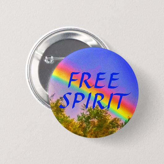 FREIES SPIRIT RAINBOW-BUTTON BUTTON (Vorne & Hinten)