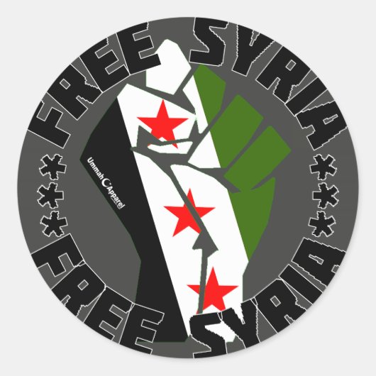 Freies Syrien Runder Aufkleber (Vorderseite)