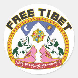 Freies Tibet-Emblem Runder Aufkleber