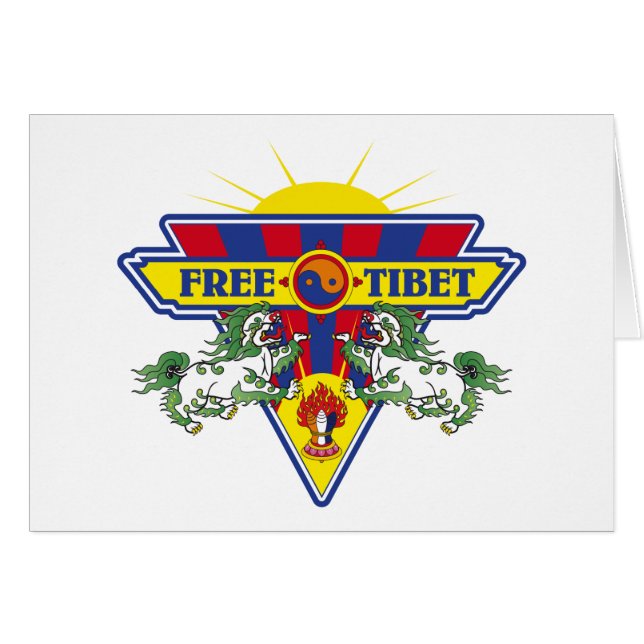 Freies Tibet-Flaggen-Logo (Vorderseite (Horizontal))
