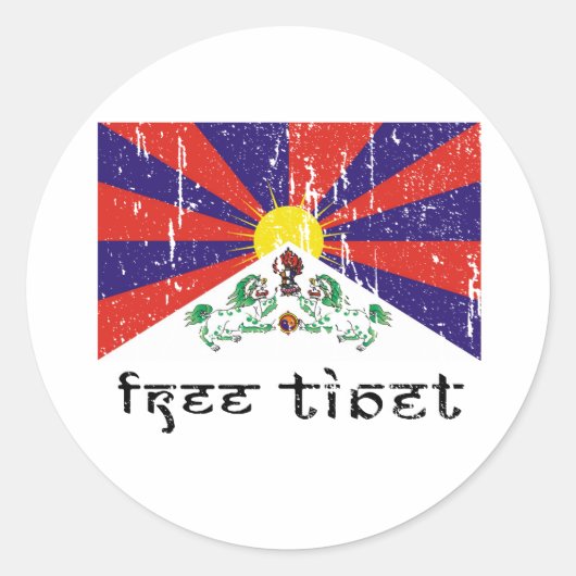 Freies Tibet Geschenke Runder Aufkleber (Vorderseite)