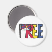 Freies Tibet Magnet (Vorderseite/Rückseite)