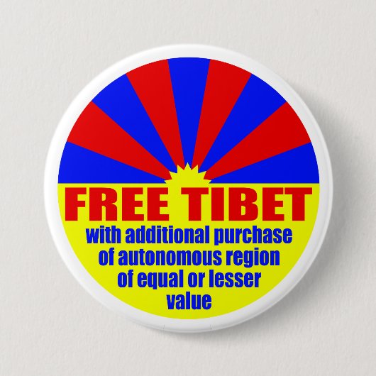 Freies Tibet -- mit… (MetallPinback Knopf) Button (Vorderseite)