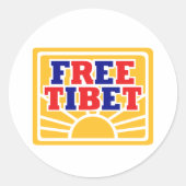 Freies Tibet Runder Aufkleber (Vorderseite)