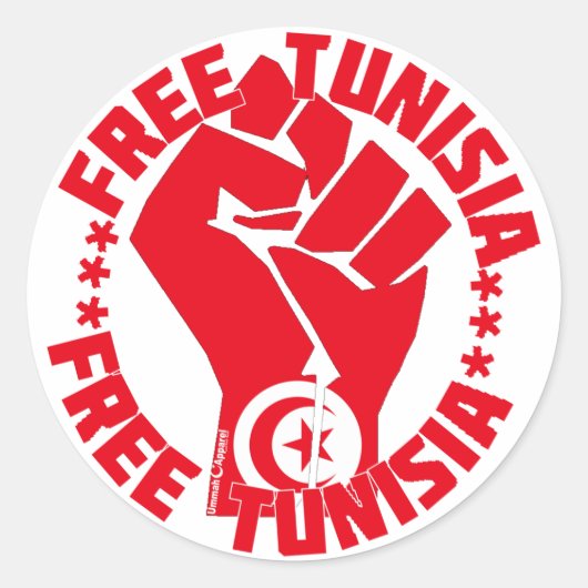 Freies Tunesien Runder Aufkleber (Vorderseite)