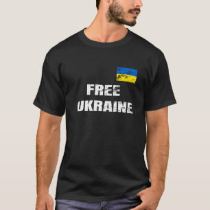 Freies Ukraine Retro Vintage Fahne Männer Frauen T-Shirt