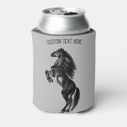 Freies Wild Pferd kann mit eigenem Text abkühlen Dosenkühler (Kanne Rückseite)