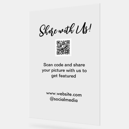 Freigabe der Bildprüfung QR-Code hinzufügen Websit Acrylschild (Winkel)