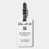 Freigabe der Bildprüfung QR-Code hinzufügen Websit Gepäckanhänger (Vorderseite vertikal)