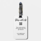 Freigabe der Bildprüfung QR-Code hinzufügen Websit Gepäckanhänger (Rückseite vertikal)