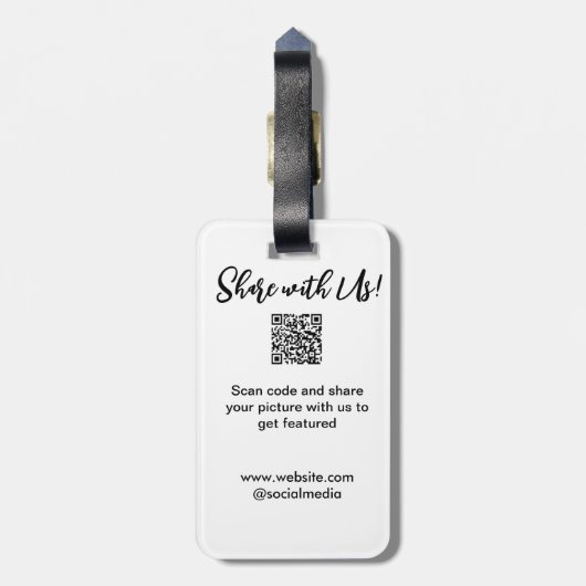 Freigabe der Bildprüfung QR-Code hinzufügen Websit Gepäckanhänger (Rückseite vertikal)