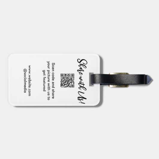 Freigabe der Bildprüfung QR-Code hinzufügen Websit Gepäckanhänger (Rückseite horizontal)