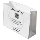 Freigabe der Bildprüfung QR-Code hinzufügen Websit Große Geschenktüte (Rückseite Schrägansicht)