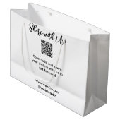 Freigabe der Bildprüfung QR-Code hinzufügen Websit Große Geschenktüte (Vorderseite Schrägansicht)