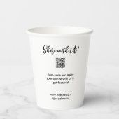 Freigabe der Bildprüfung QR-Code hinzufügen Websit Pappbecher (Rückseite)