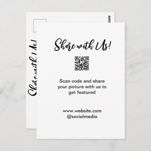 Freigabe der Bildprüfung QR-Code hinzufügen Websit Postkarte (Vorne/Hinten)