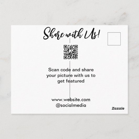 Freigabe der Bildprüfung QR-Code hinzufügen Websit Postkarte (Rückseite)