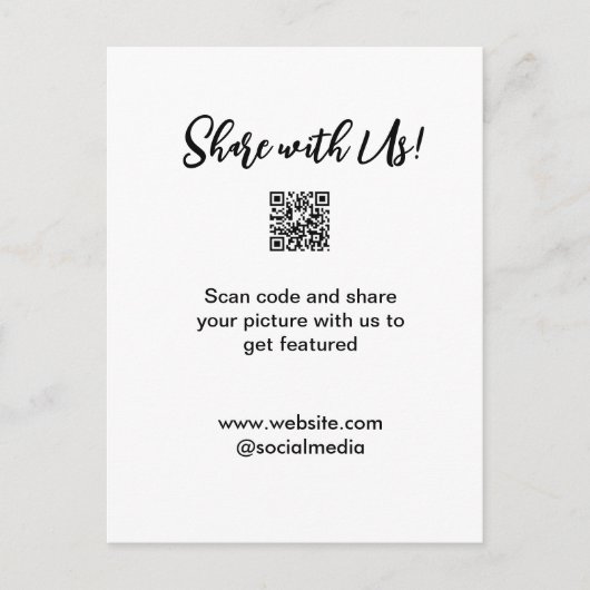 Freigabe der Bildprüfung QR-Code hinzufügen Websit Postkarte (Vorderseite)