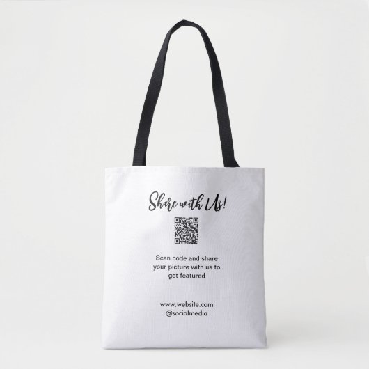 Freigabe der Bildprüfung QR-Code hinzufügen Websit Tasche (Vorderseite)