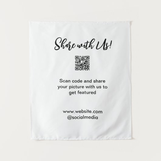 Freigabe der Bildprüfung QR-Code hinzufügen Websit Wandteppich (Vorderseite)