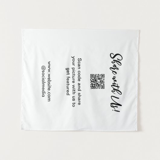 Freigabe der Bildprüfung QR-Code hinzufügen Websit Wandteppich (Vorderseite (Horizontal))