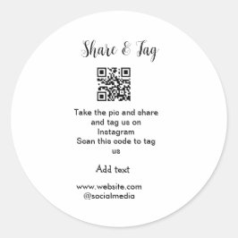 Freigabe und Tag für Instagram Scan QR Add-Website Runder Aufkleber