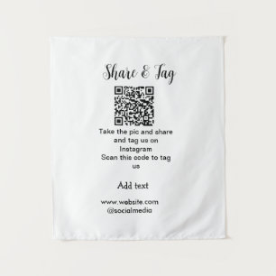 Freigabe und Tag für Instagram Scan QR Add-Website Wandteppich
