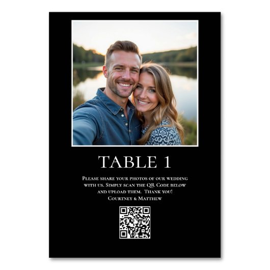 Freigabe von Fotos QR-Code Tischnummer (Vorderseite)