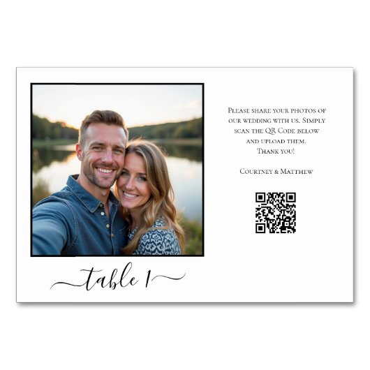 Freigabe von Fotos QR-Code Tischnummer (Vorderseite)