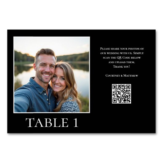 Freigabe von Fotos QR-Code Tischnummer (Vorderseite)