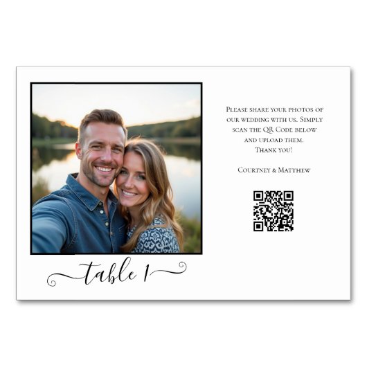 Freigabe von Fotos QR-Code Tischnummer (Rückseite)