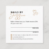 Freigeben der Liebe Elegance Cream Script Typograf Empfehlungskarte (Rückseite)