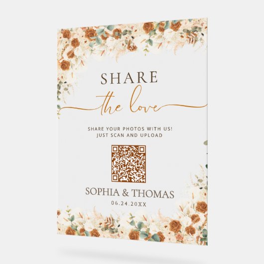 Freigeben der Liebe QR Akryllisches Zeichen Acrylschild (Winkel)