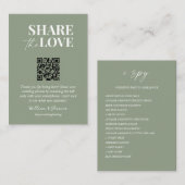 Freigeben der Liebe QR-Code Hochzeit-Foto teilen Begleitkarte (Vorne/Hinten)