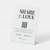 Freigeben der Liebe QR-Code Hochzeit-Foto teilen Sockelschild (Vorderseite)