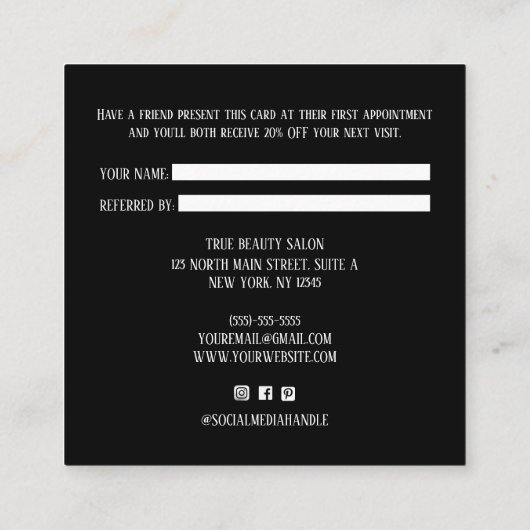 Freigeben der Liebe Simple Minimal Hearts Script-R Empfehlungskarte (Rückseite)