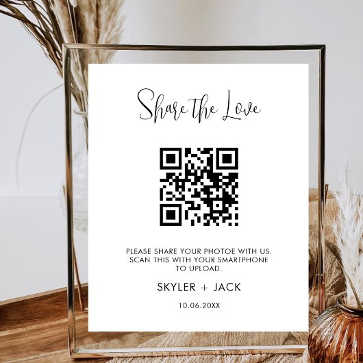 Freigeben des Liebe QR Code Sharing App Weddding F Poster