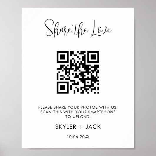 Freigeben des Liebe QR Code Sharing App Weddding F Poster (Vorne)