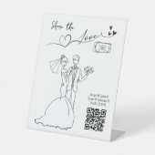 Freigeben des QR-Liebe-Codes für Hochzeiten von Fo Sockelschild (Vorderseite)