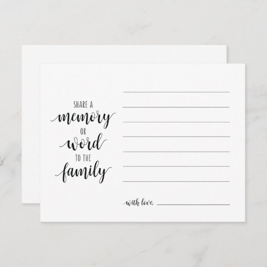 Freigeben eines Speichers oder Worts an die Famili Einladung (Vorne/Hinten)