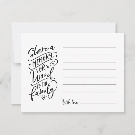 Freigeben eines Speichers oder Worts auf die Beile Einladung (Vorderseite)