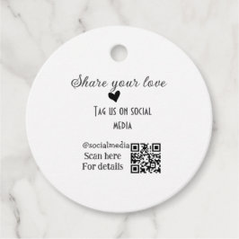 Freigeben Sie Liebe Scan QR-Code hinzufügen sozial Geschenkanhänger